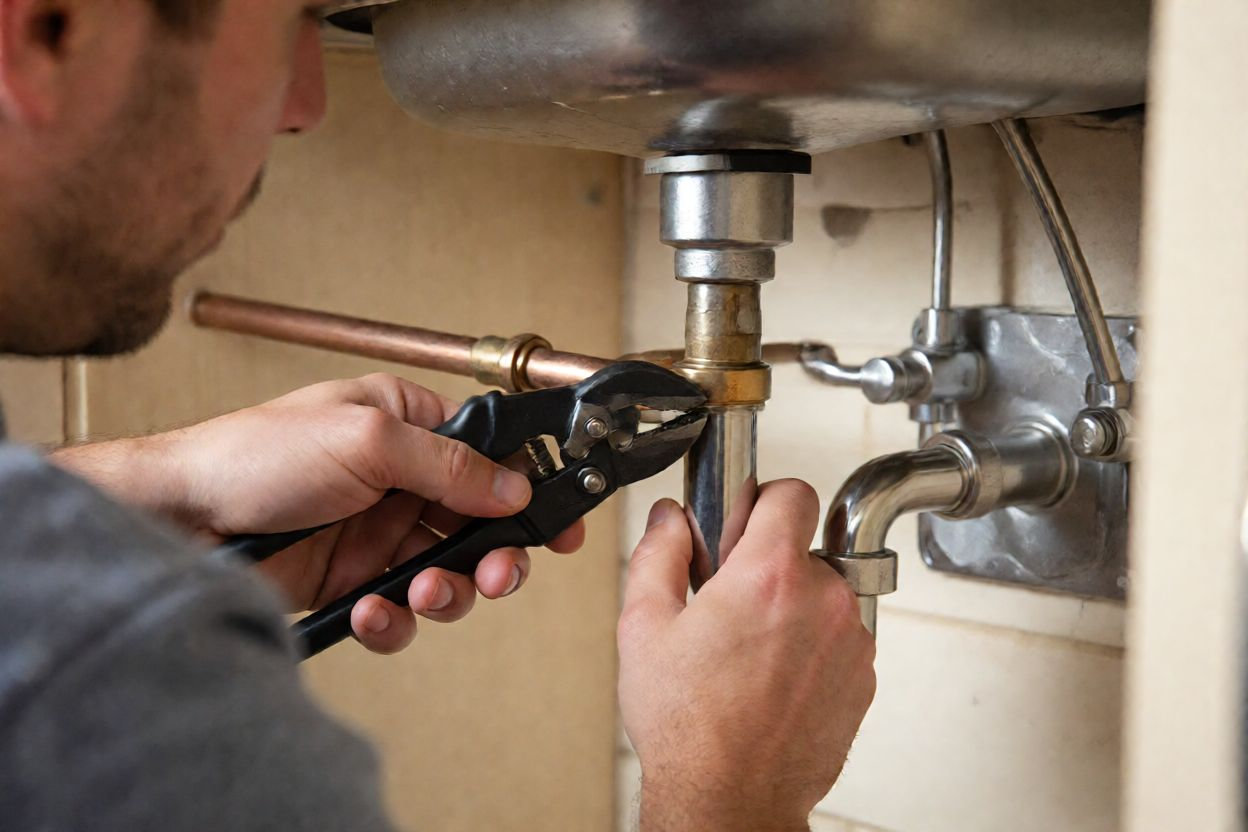 Hydraulik przy pracy